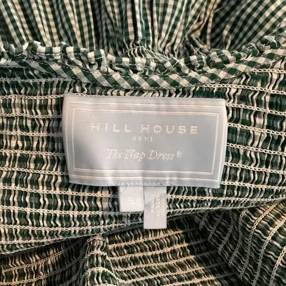 Hill House The Louisa Nap Midi Dress Emerald Green Gingham Smocked Small - Picture 8 of 9